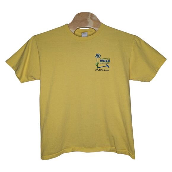 Anvil Other - Habitat For Humanity T Shirt Size Large Women‎ Build Atlanta 2005 Vintage Yellow